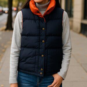 Ralph Lauren Reversible Down Vest-Black & Orange Size S